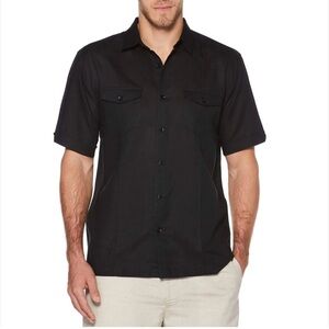 Cafe Luna Men's Cuban Resort Shirt Linen Cotton Short Sleeve size X-L